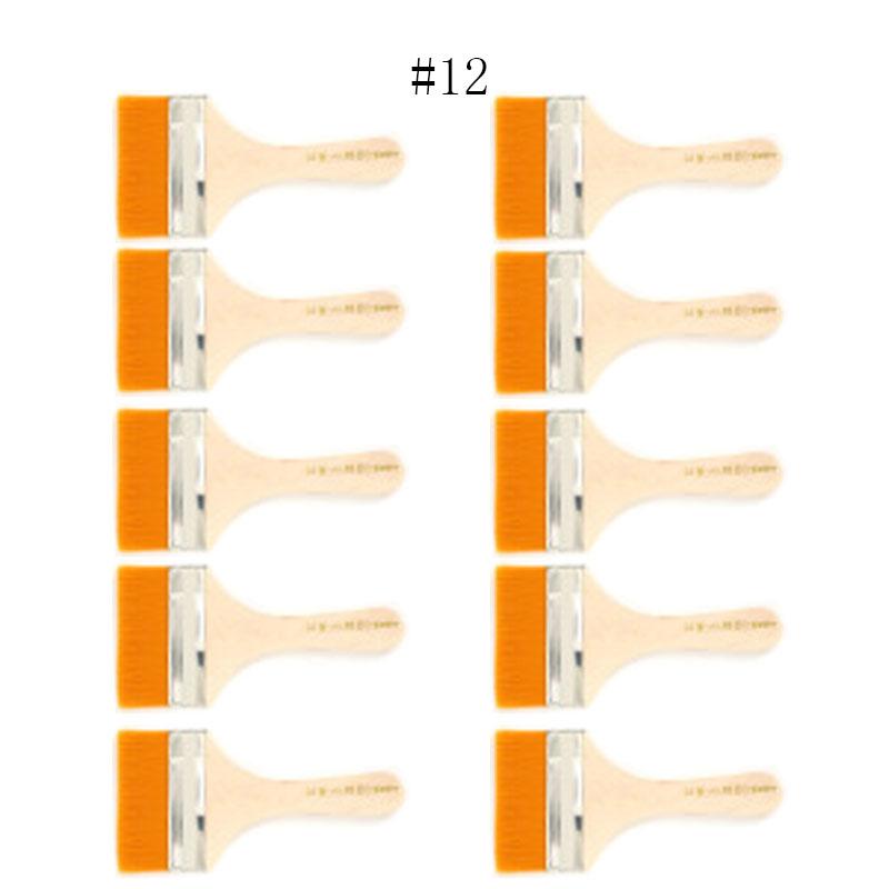 5/10/12pcs/Set Memory Nylon Paint Brushes for Acrylic/Oil/Watercolor Drawing Wooden Synthetic Bristles Easy To Clean BBQ Brush