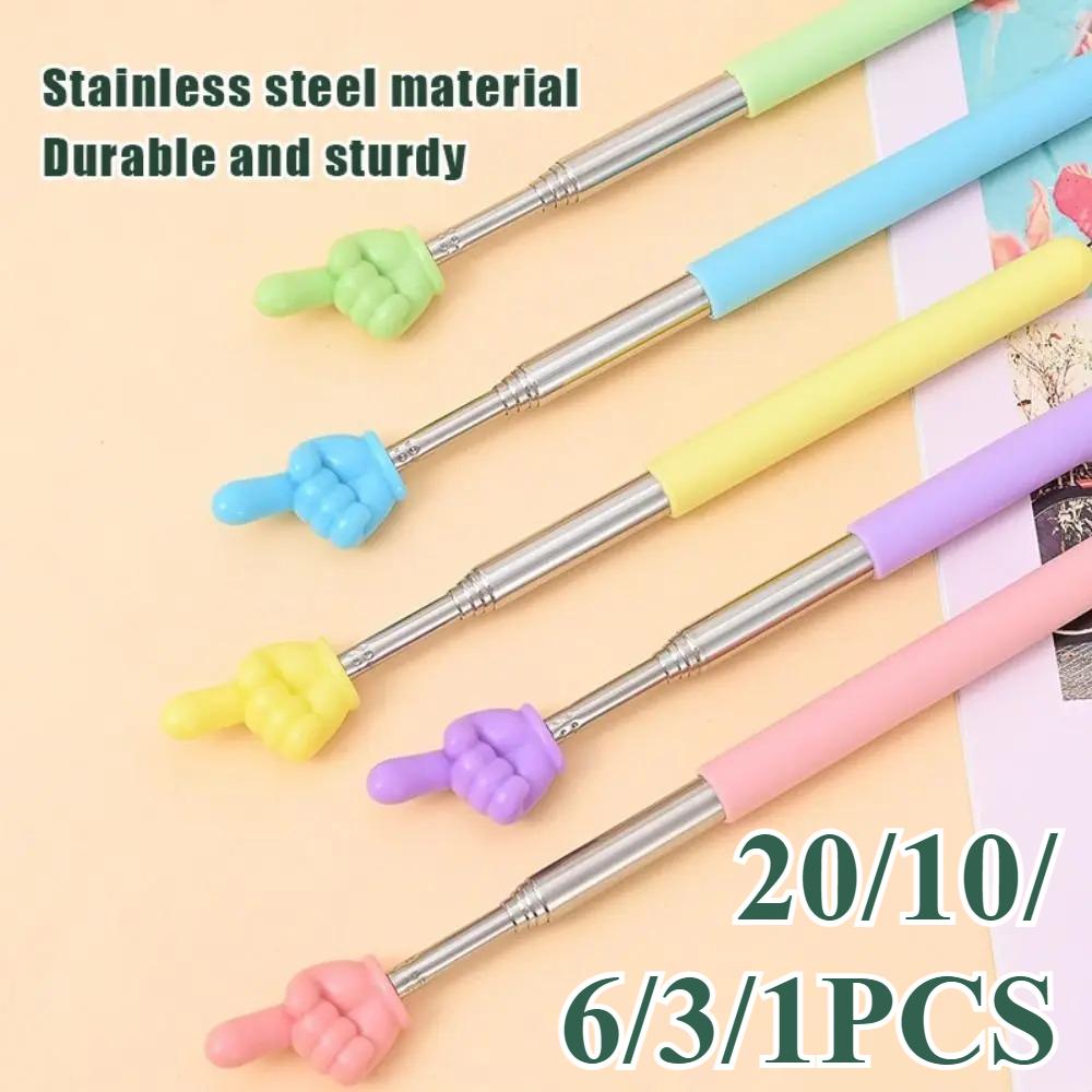 Durable Stainless Steel Teaching Pointer Telescopic Rod Finger Design Teaching Stick Classroom Finger Pointer Teachers