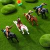 4pcs Horse Riding Figurine Plastic Farm World Character Model Toys Action Figure House Games for Kids Animal Collection (Random Color)