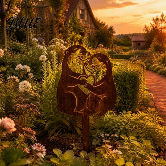 Garden Gifts for Enthusiasts Rusty Animal Stakes, Metal Hen/Chicken/Goat/Deer Yard Art Silhouette Decor Patio Landscape Decorations Lawn Flower
