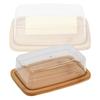 Butter Storage Box Wood Dish Cheese Storage Tray Plate Food Container With Glass Acrylic Lid Keeper Tool Kitchen Tableware