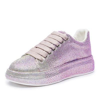 Zapatillas de Diseño para Mujer 2025 Nuevas de Primavera Brillantes con Pedrería Zapatos Vulcanizados para Mujer Moda Otoño Plataforma Zapatos Casuales Femeninos