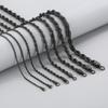 Hip-hop Style Vacuum Plating Black Titanium Steel Men's and Women's Winding Ladder Twist Necklace