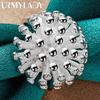 925 Sterling Silver Round Coral 5 6 7 8 9 10 Ring Charm Fashion Jewelry