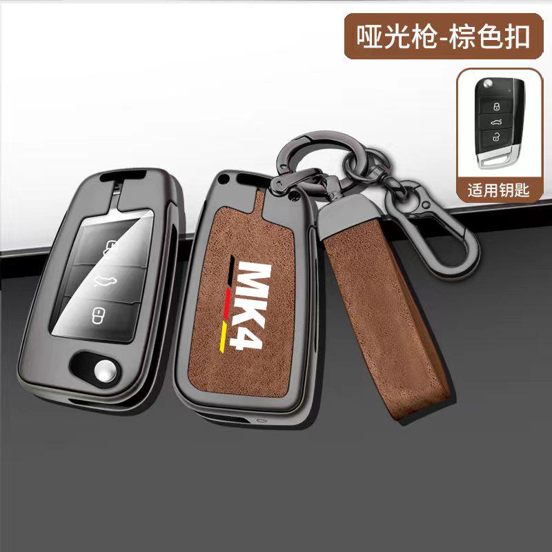 Auto TPU Zinc Alloy Key Case Bag For VW Volkswagen GOLF 4 MK4 Car Key Chain Car Metal Key Shell Interior Decoration Accessories