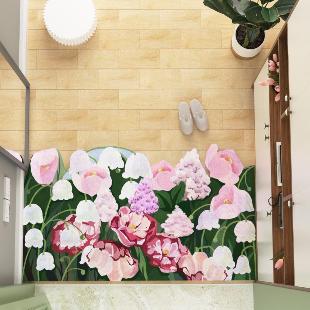 Tulipa Entryway Doormat With Washable Pvc Leather Material For Home Indoor Use