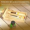 Wooden Tabletop Easel, Folding Box, Compartments, Adjustable Height, 27 x 41.5 x 74.5 cm, Natural
