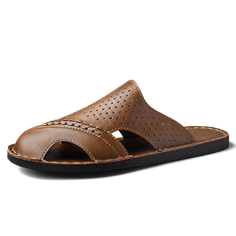 Plus Size Hand-stitched Men s Closed-toe Beach Sandals 46
