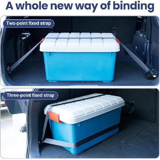 Cargo Straps For Car Trunk – Self-Retracting Tie-Down Straps – 2-Point Ratchet Tie-Down Straps With Hooks – Heavy-Duty Car Straps For Cargo