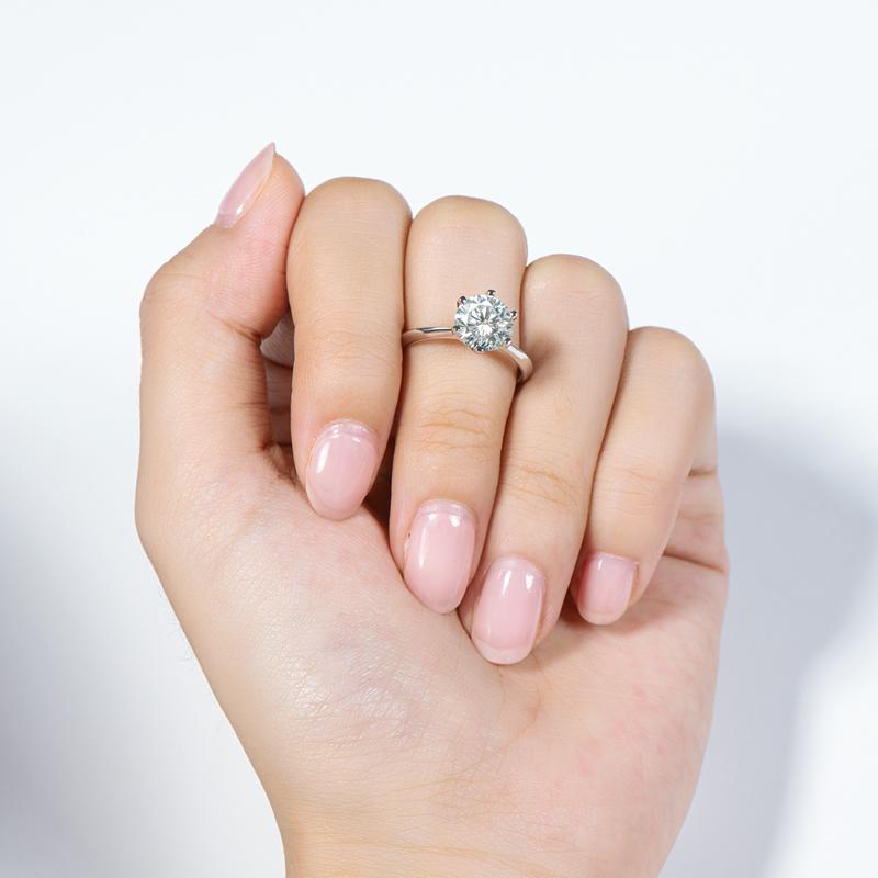 Anziw 2CT 3CT Moissanite Ring 1CT 0.5CT Wedding Engagement Ring 925 Silver for Women Solitaire Diamond Finger Jewelry