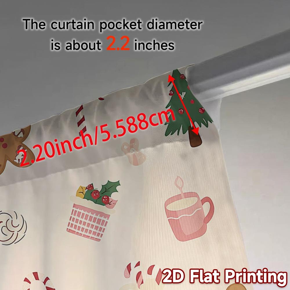 2pcs,Curtains Christmas Cute Decorations (3) Print Popular Curtains 100% Polyester Curtains Festive Perfect for Bedroom,