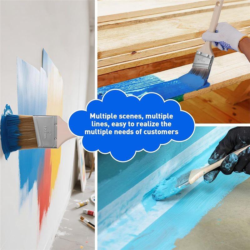 BAAJ-For Painting For Walls And Fence Staining Brushes- Paint Brush, 2 Inch Masonry Paint Brush Wooden Handle(6-Pack)