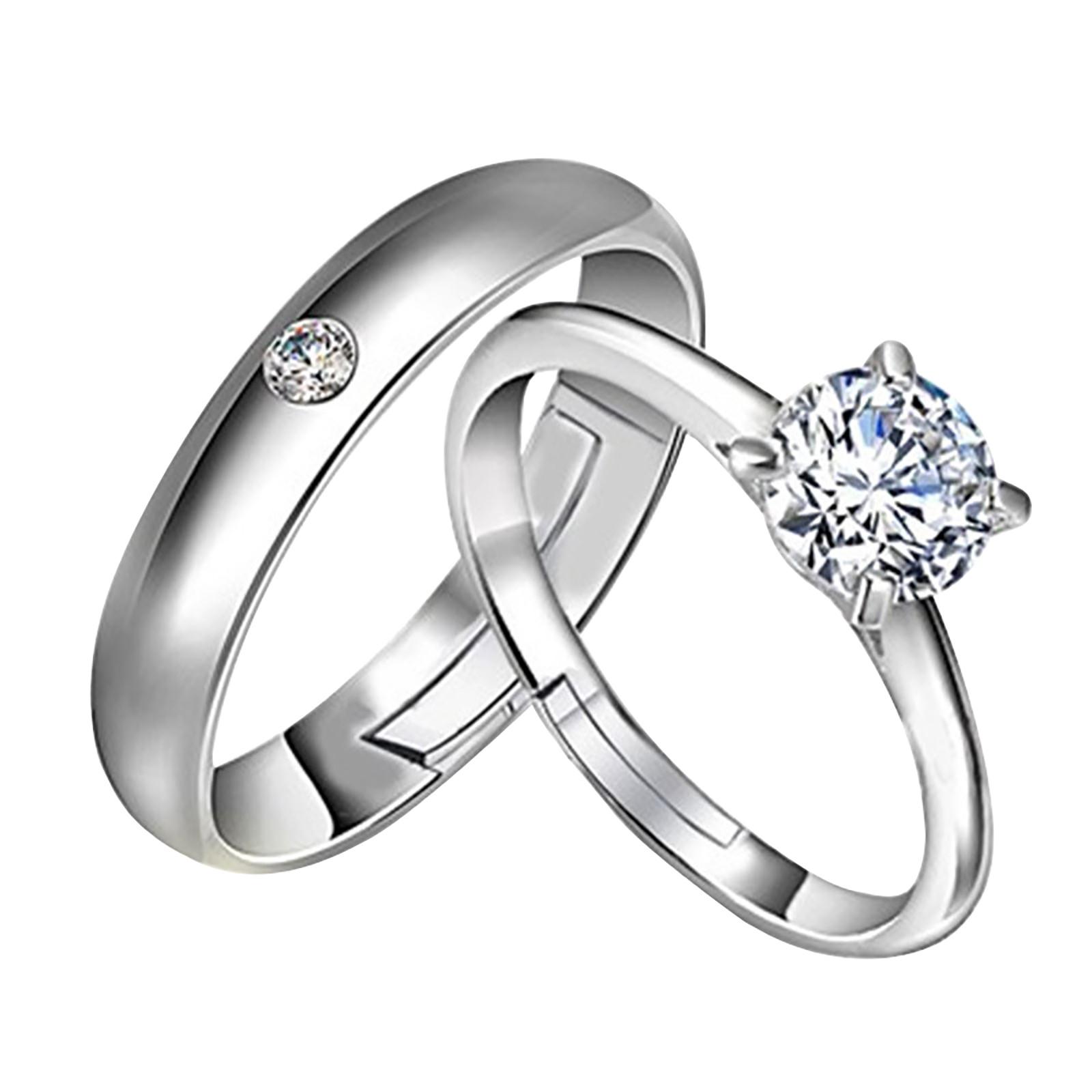 Fashion    Plated Plated Cubi Zirconia  Couple Pair Ring
