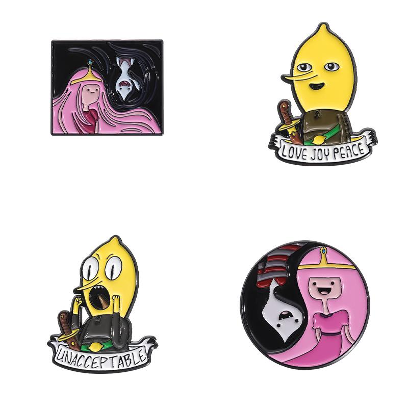 3-6PCS/Set Anime Movies Character Enamel Pins Turbo Granny Cat Spying Brooches Lapel Badges Funny Jewelry Gift for Friends