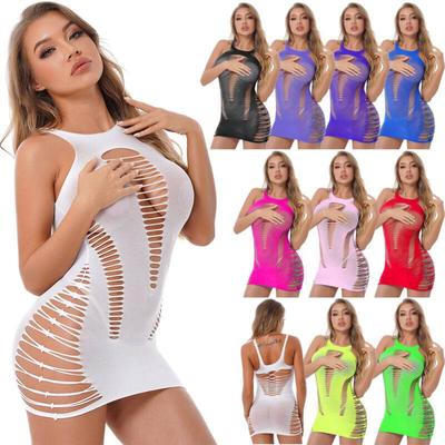 Sexy, figurbetontes Babydoll, atmungsaktiv, bequem, aushöhlen, Minikleid, Clubwear für Damen