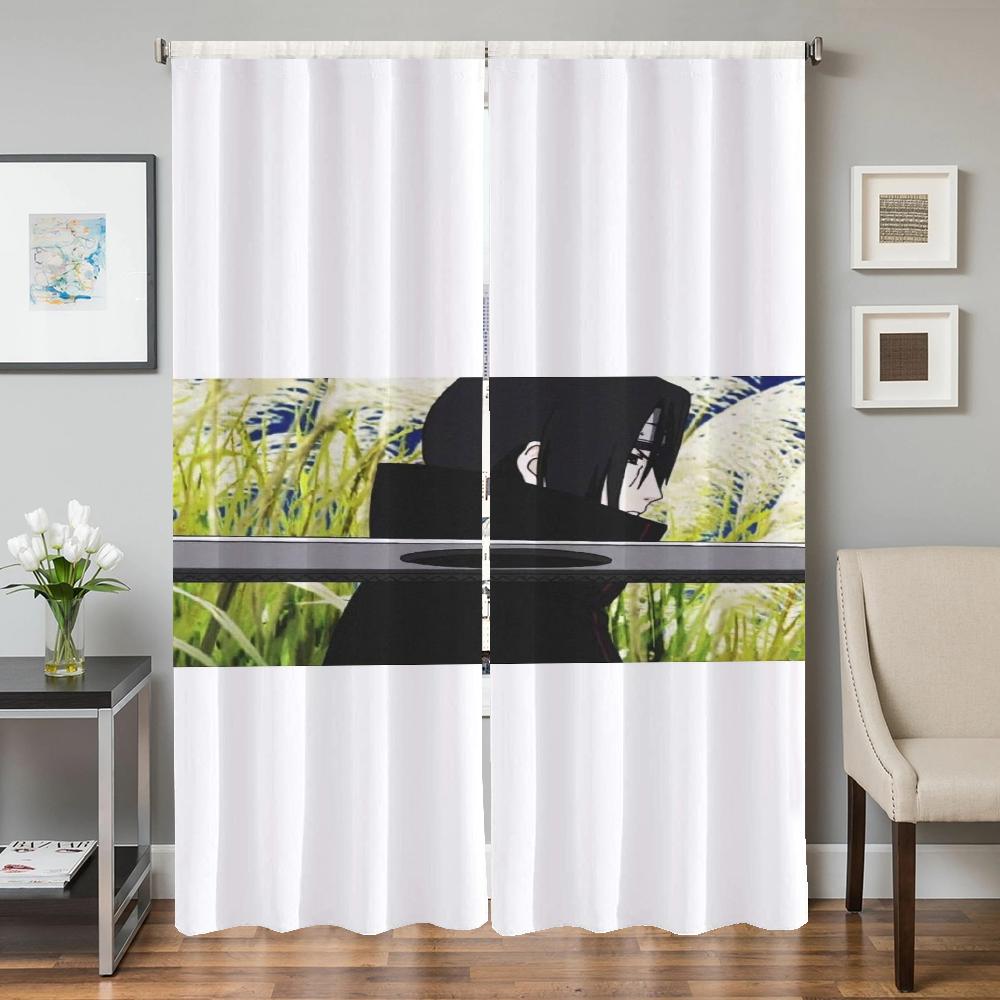 Heminredning Köksgardiner för Vardagsrum 2 Delar Mörkläggningsgardiner Dörrgardin N-naruto-o Avdelare Sovrumsdekoration