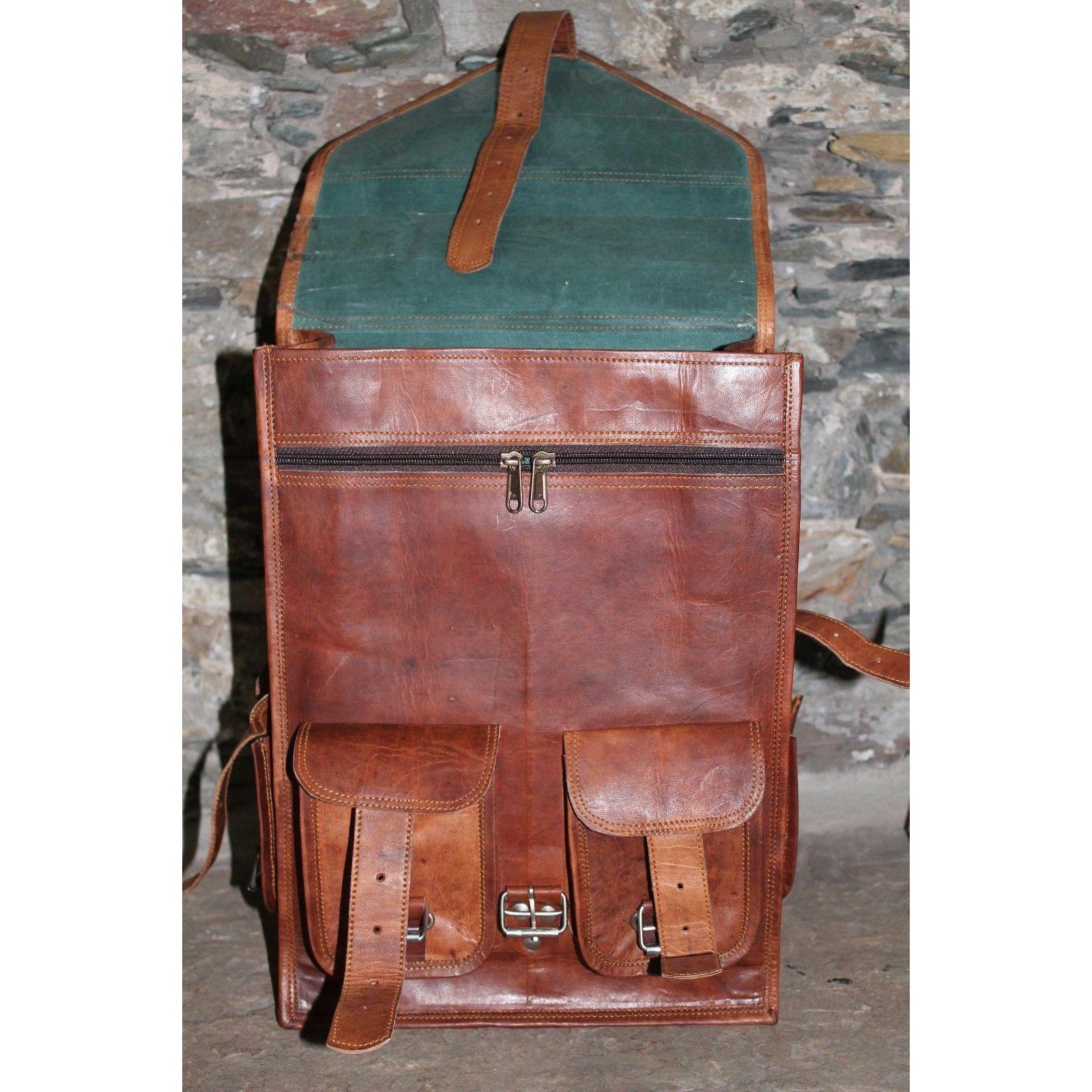 Натуральная коричневая винтажная мужская сумка-рюкзак из натуральной кожи — фото 3