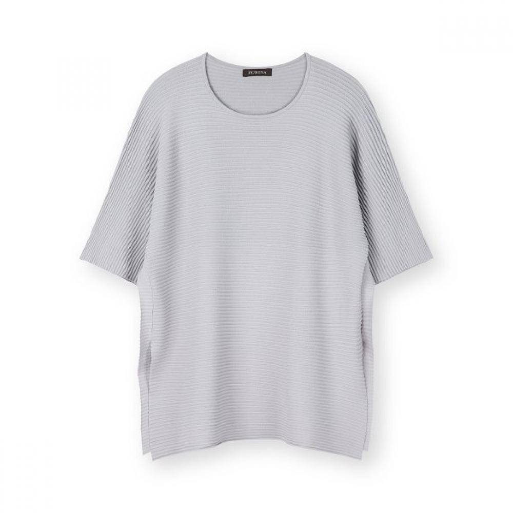 Furina Oversized Cooling Rayon Span Side Ruffle Tee Silver/FREE