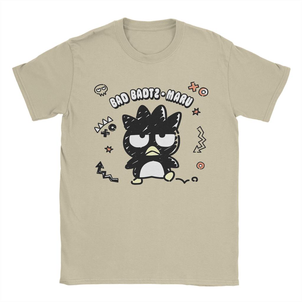 T-shirt da Uomo Anime Bad Badtz Maru Maglietta Casual a Manica Corta Girocollo 100% Cotone Taglie Forti