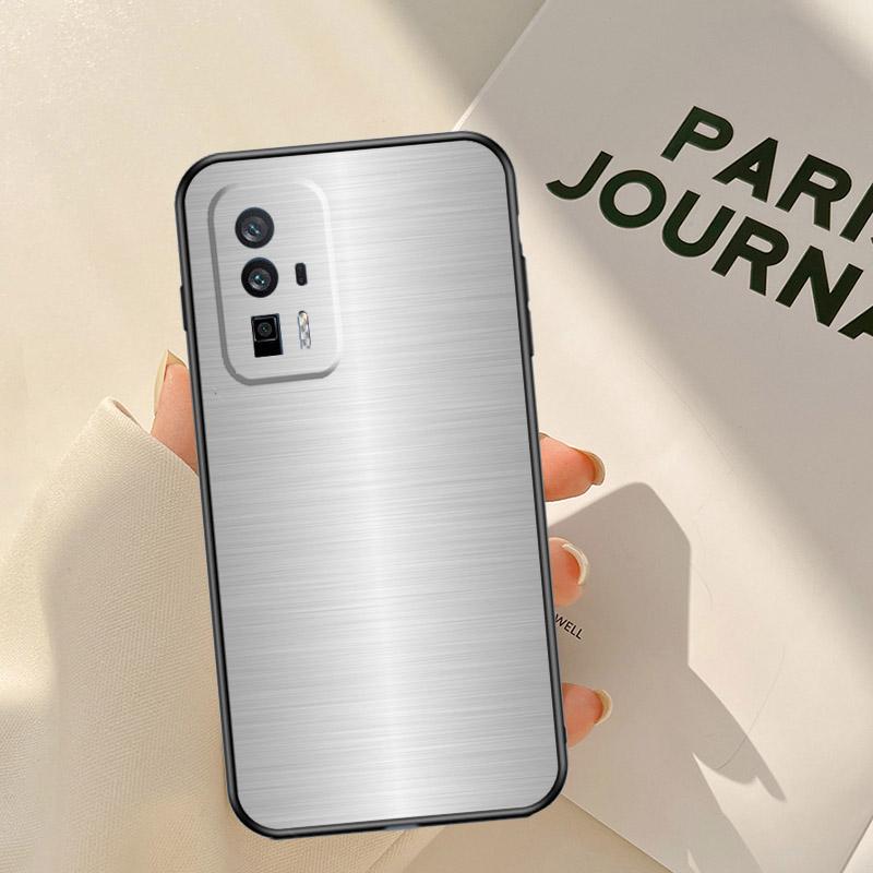 Coque Acier Imprimé Texture Métal Brossé Pour Xiaomi 15T 14T 13T Pro 14 15 Ultra 17 Pro Max POCO F8 F7 F5 F6 X3 X5 X6 X7 Pro Coque