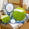 Cartoon Style Tennis Ball Pillow With Soft Plush Cover For Children