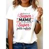 Plus Size Women Letter Print Tee Short Sleeve Crew Neck Casual Spring Summer Top