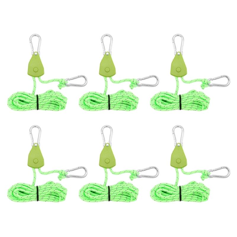 Reflective Camping Pulley Rope Tie Down Rope Hangers Adjusted Tent Guide Rope for Kayak Awnings Tents Hiking Outdoors