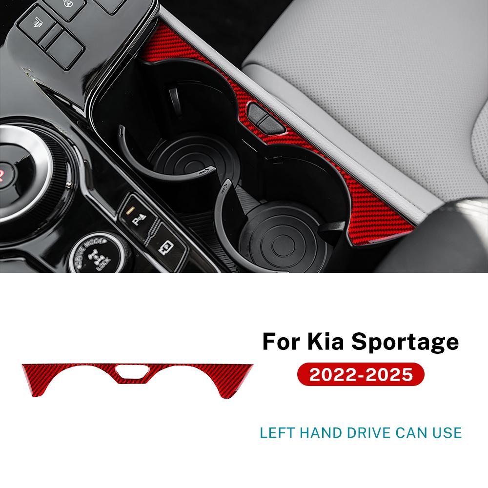 Real Soft Carbon Fiber Sticker For Kia Sportage NQ5 2025 2025 2025 2025 LHD RHD Car Gear Cup Holder Trim Interior Accessories