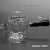 Wooden Handle Hammered Glass Tea Server Set - Borosilicate Gongfu Tea Set with Side Handle. Multiple Options Available.