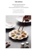 White Ceramic Divided Plate with Vinegar Dish for Dumplings, Shrimp, Breakfast, or Fries