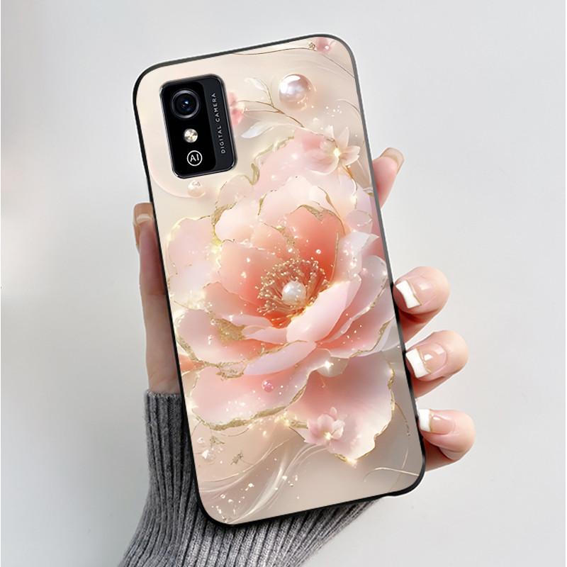 Printing Pattern Case For ZTE Blade L9 Soft Silicone Black Shell Cover Cute Flower Cartoon Casing