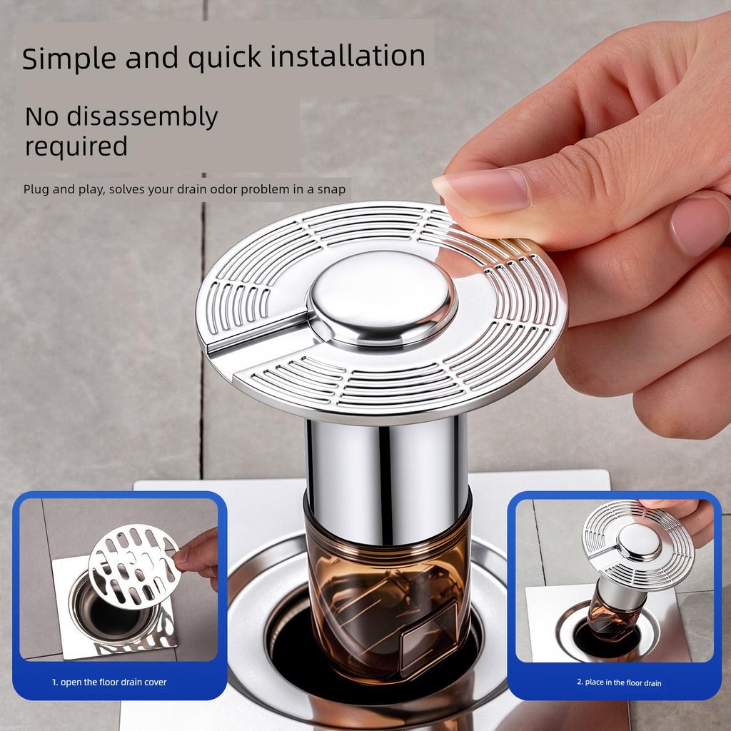 Fully Automatic Magnetic Levitation Self-Draining Floor Drain Universal Anti-Insect and Anti-Odor Core for Bathroom Sewer Household Anti-Clogging