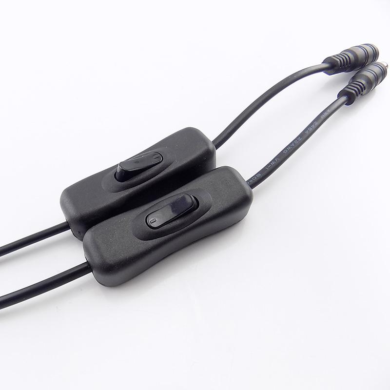Adapter Connector Cable Female To Male Power Cord Switch DC Jack For RGB Controller LED Strip CCTV Security Camera