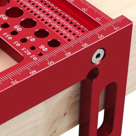 1/2Pcs 3D Aluminum Alloy Triangle Ruler with Drill Guide Holes Protractor Ruler 45/90 Multi