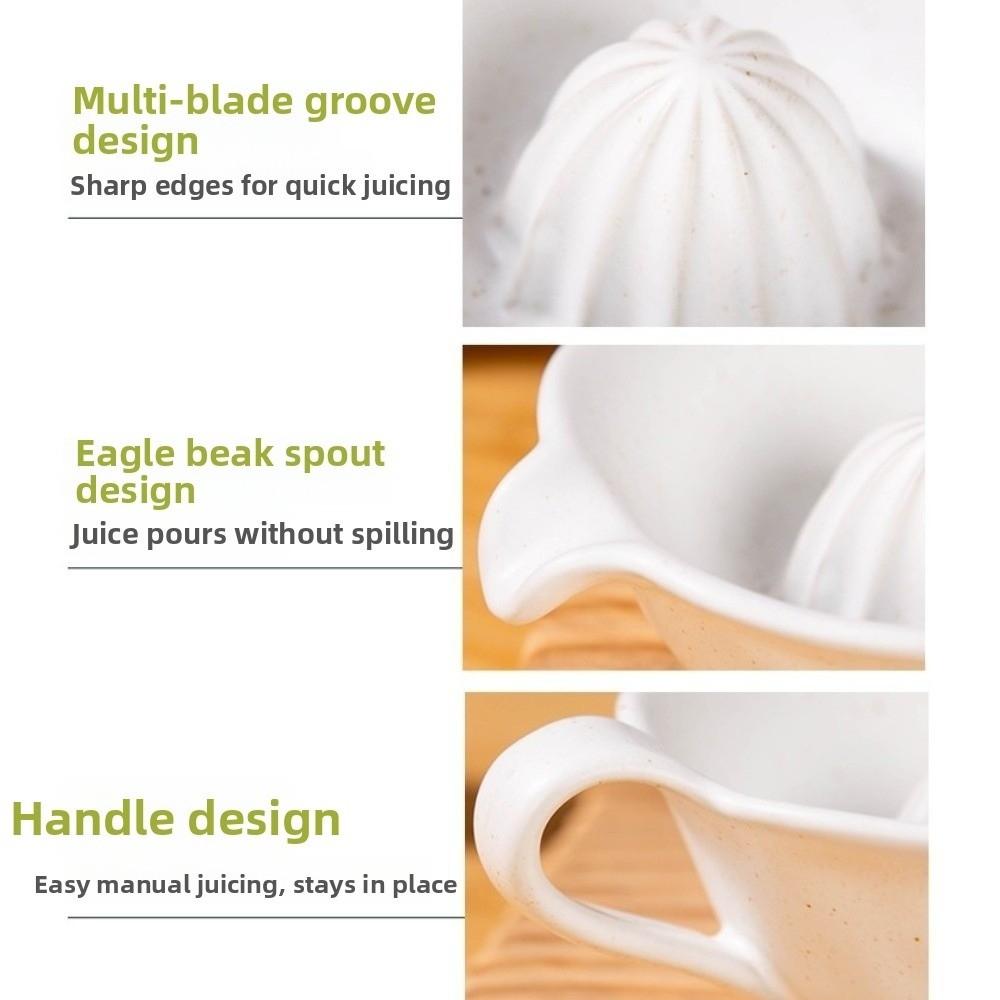 Easy-Rinse Lemon Squeezer Ceramic Citrus Reamer Bowl Multifunctional Citrus Juicer  Counter