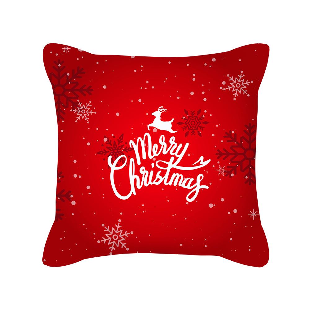 Red Christmas Pillow Cover New Festive Festive Peach Skin Pillow Home Sofa Cushion Cover