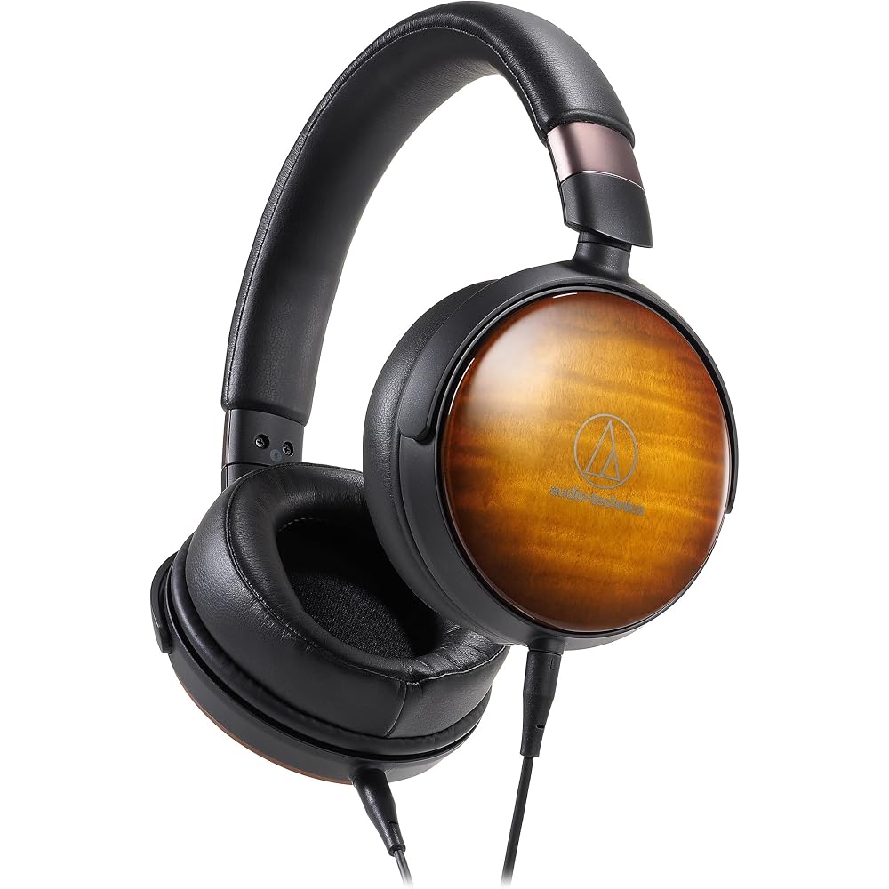 Audio-Technica ATH-WP900 Headphones: Wired, Closed-Back, High-Resolution Audio Compatible, Wooden...