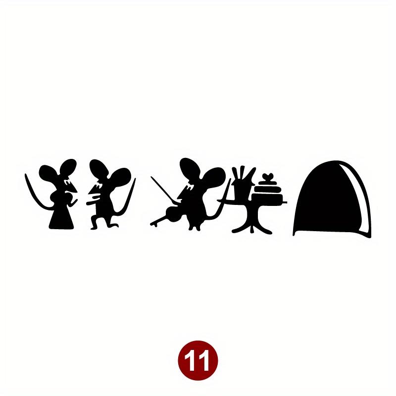 Lovely Mouse Black Car Decals Auto Window Bumper Body Removable Vinyl Decals Animal Auto Accessories Water-Repellent Ornament