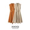 Fashion Style Summer New Women's Clothing Temperament Pure Color Poplin Sleeveless Polo Collar Shirt Dress 4786134