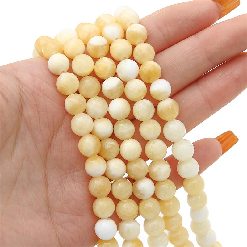 Natural Colored Round Beads Loose Round Beads For Jewelry Making DIY Bracelet Necklace Earring Accessories