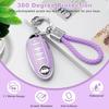PIFOOG Key Fob Cover For Nissan 5 Button Purple With Bling Keychain Girly Car Keys Case Shell Full Covers Protector Accessories For Altima Sentra