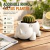 Desktop Plant Container Cute Rhinoceros Planter, 3D Printed Rhino Flower Pot, Animal Pot Decorative for Succulents Cactus Houseplants Unique Gardening