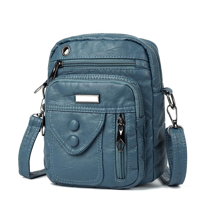 

Женская сумка через плечо в стиле ретро, легкая, большая вместимость, сумка через плечо из искусственной кожи, сумка для мамы, сумка для мобильного телефона синий
