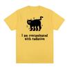 I Am Contaminated with Radiation Meme T Shirt Funny Black Cat Humor Graphic Tshirt Men Women Fashion Casual Vintage T-shirt Tops