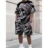 Fashion Men's Casual Suit T-shirt Shorts Two-piece Set Summer Simple 3D Printing