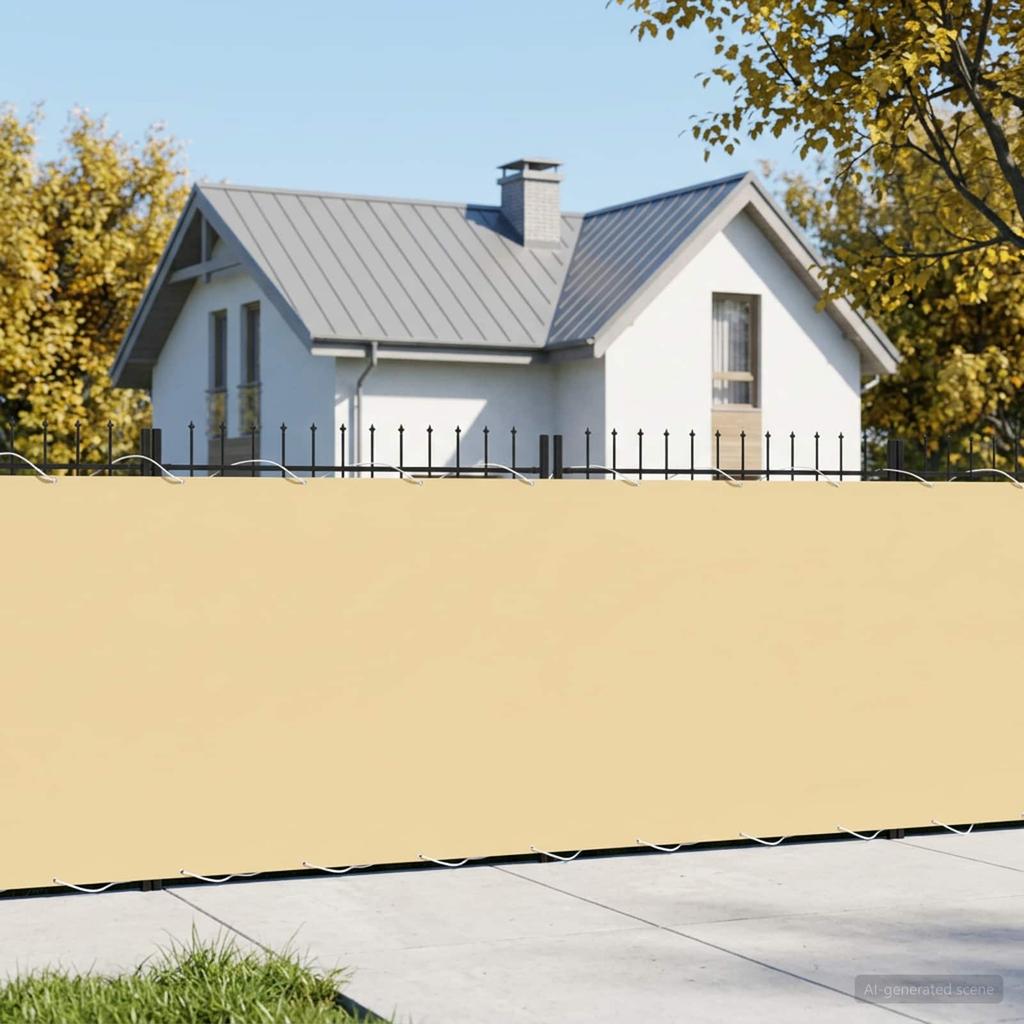 Balcony Privacy Screen 1.2 X 25 M Fabric with PU Coating Beige