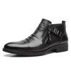 Men Shoes Leather Dress Boots Fashion Motorcycle Zipper Shoes Men Man Western Knight Short Boots Outdoor Dress Shoes for Men