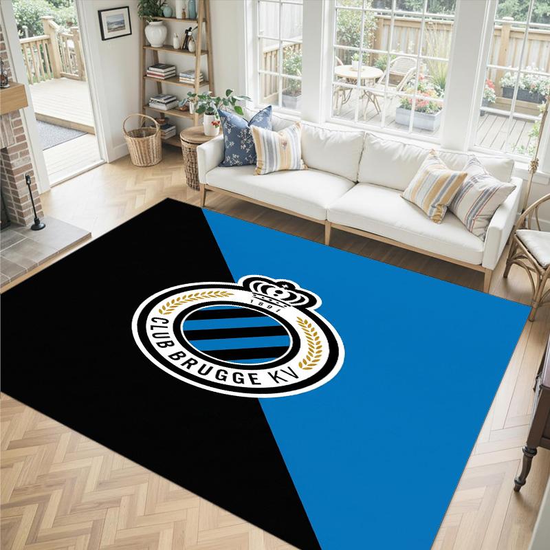 Club Brugge FC Design Tappeto in Velluto di Cristallo Accogliente Non?Tappeto Stampato Antiscivolo per Camera da Letto Soggiorno Ingresso