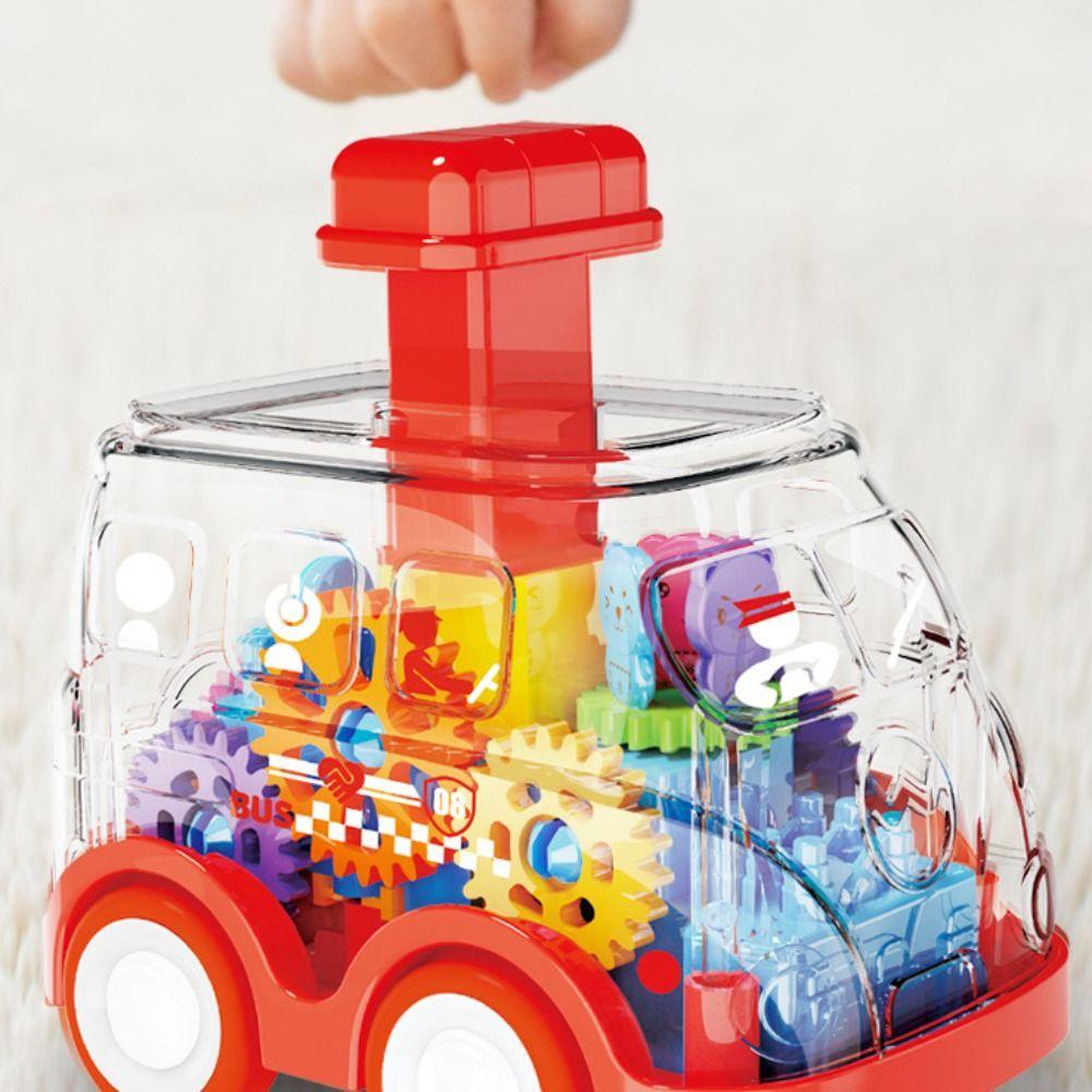 Press Gear Car Pull Back Boy Flashing Children Inertial Car Electric Car Toys  Baby Toys