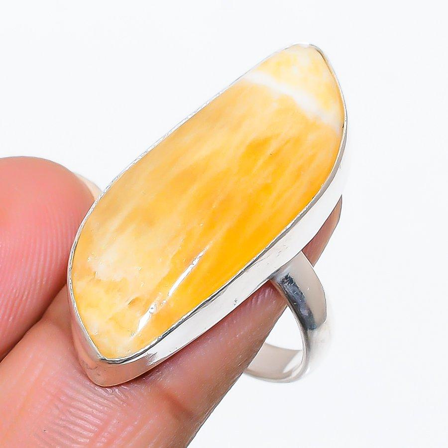 

Yellow Septarian Gemstone 925 Sterling Silver Jewelry Ring Size 8.5 GK-4680